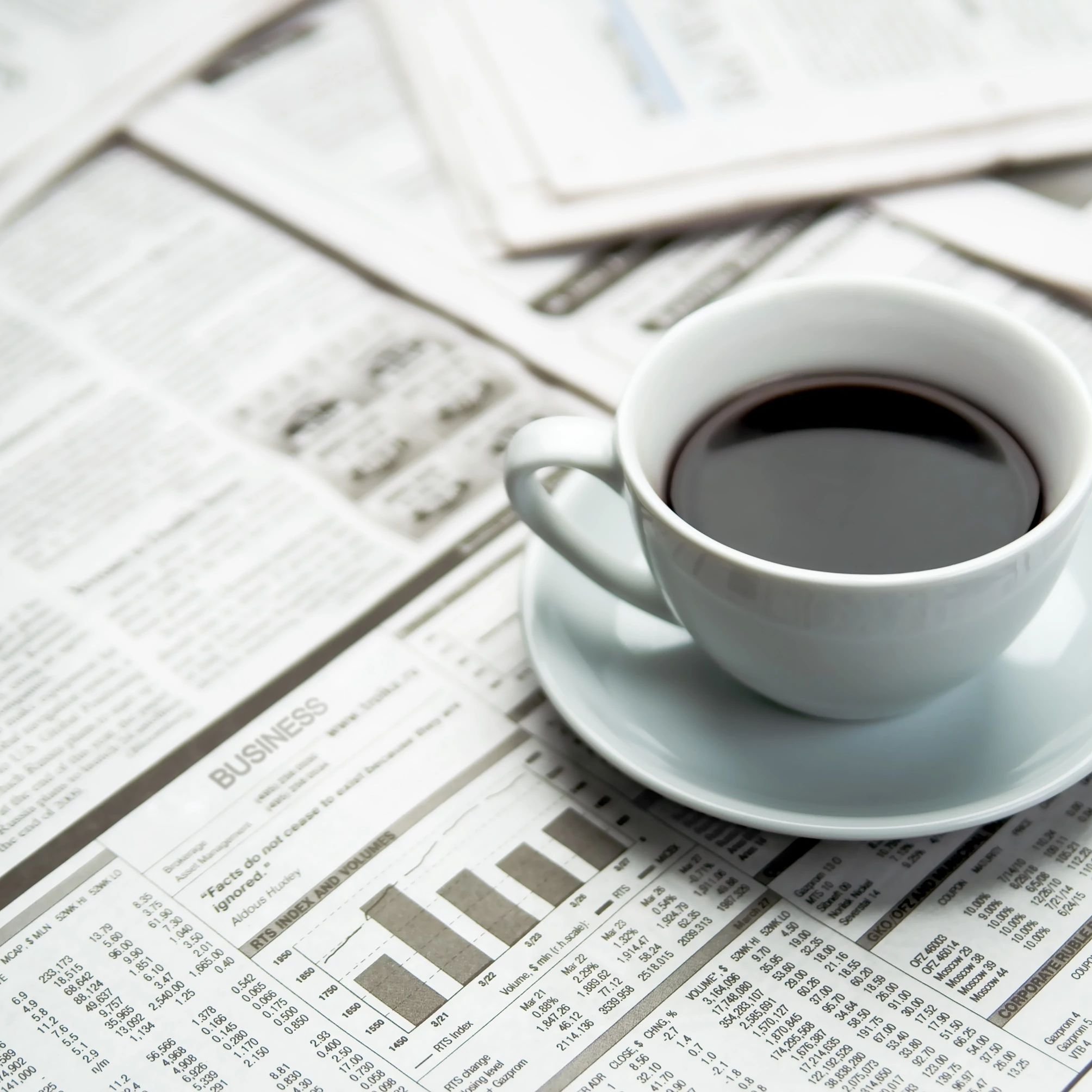 A cup of coffee on a table from The Carpet Yard in McLean, VA